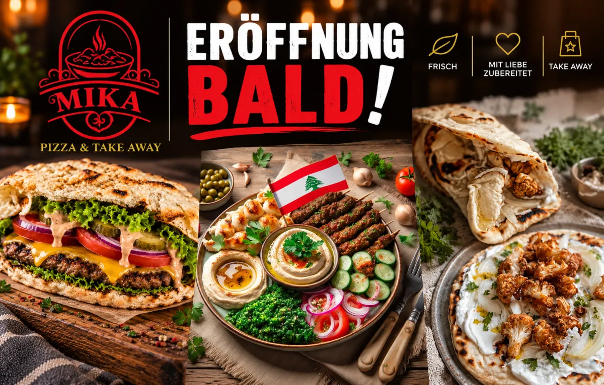 MIKA Spezialitäten: Frische Burger, libanesischer Teller und gegrilltes Fladenbrot
